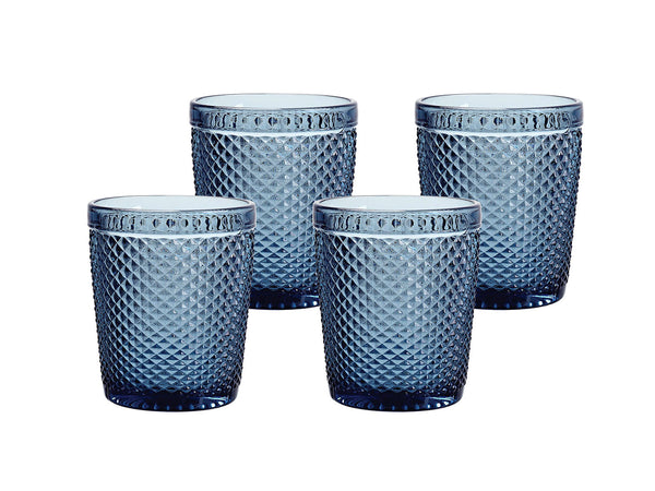 Set de Vasos De Cristal Diamante Azul 280 Ml