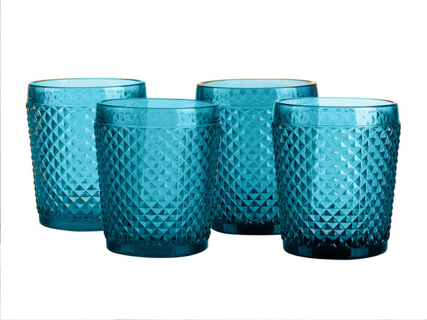 Vasos de Cristal Diamante Azul 320 ml