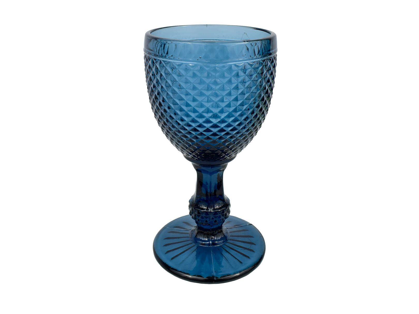 Copas de Cristal Diamante Azul Set de 4 piezas 315 ml