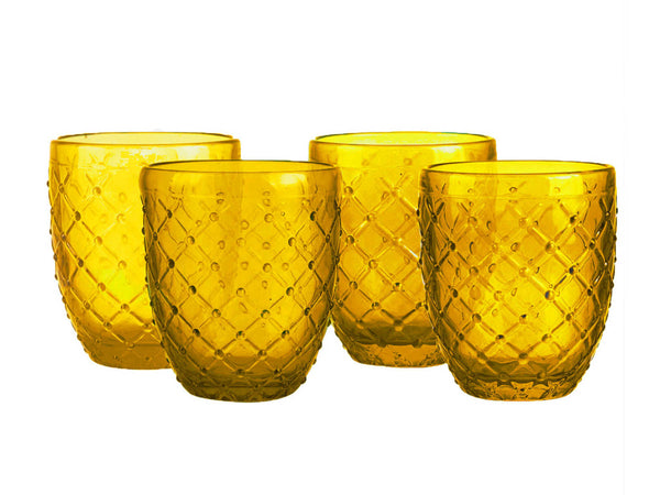 Vasos de Cristal Knitted Ámbar 305 ml