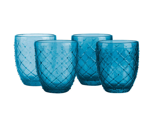 Vasos de Cristal Knitted Azul 305 ml