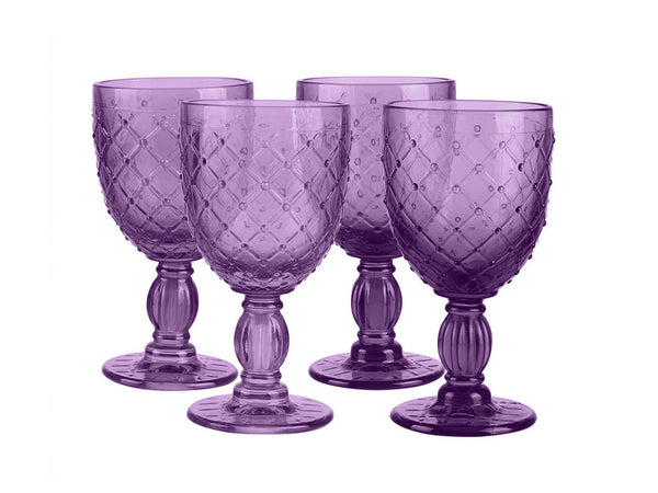 Set De 4 Copas De Cristal Knitted Violeta 315ml